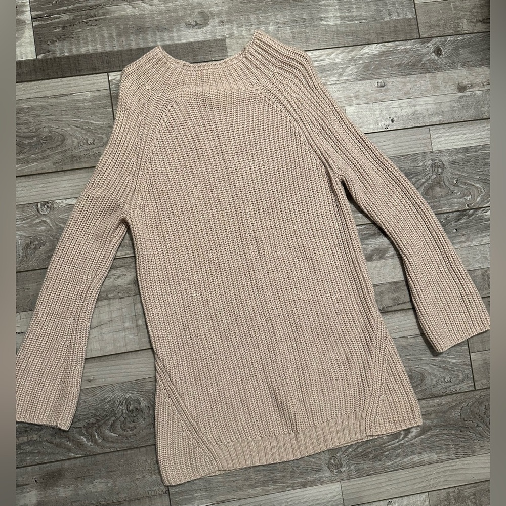 The Reset R Label Beige Mock Neck Pullover Knit Sweater XL Wool Cashmere Women’s